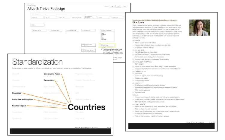 screenshot of research deliverables